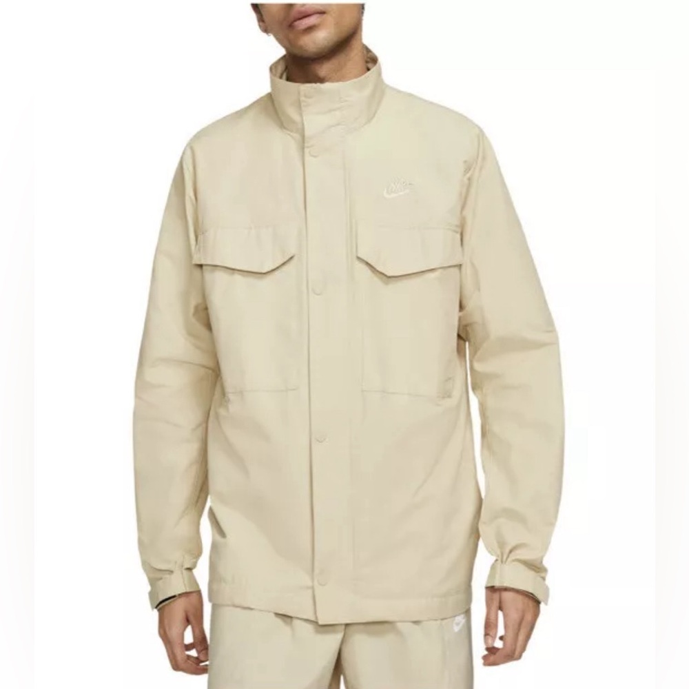 Nike Men’s Sportswear Woven M65 Full-Zip Military Jacket Sand Large - Picture 2 of 13
